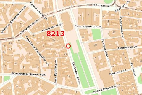 Backlight A in Lviv, 1.2x3.6  Svobodi prosp., 33 scheme