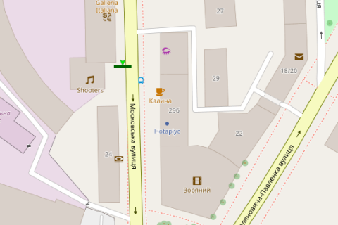 Citylight A in Kyiv, 1.2x1.8  Moskovs'ka st., 22 scheme