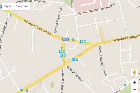 Citylight A in Lviv Tarasa Sevcenka st. (Sevcenka Tarasa st.), 1 (teatr im. L. Ukrainki) scheme