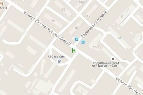 Billboard B in Odessa, 3x6  Varnens'ka st. (Dmitra Bajdi-Visnevec'kogo st.) - Inglezi st. (25-oi Capaevs'koi Divizii st.) scheme