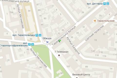 Backlight B in Odessa, 1.2x1.8  Tiraspol's'ka st. - Bazarna st., 95 (ostanovka) scheme