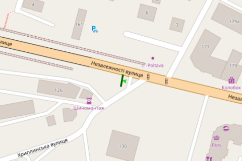 Billboard B in Ivano-Frankivsk, 3x6  Nezaleznosti st., 126 - Hriplins'ka st. scheme