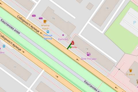 Citylight A in Poltava, 1.2x1.8  Sobornosti st., 74 (No2) scheme