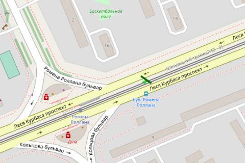 Billboard B in Kyiv, 6x3  Lesa Kurbasa prosp., 16 na rozpodiluvaci scheme