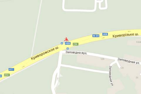 Billboard B in Dnipro trasi, 3x6  Krivoriz'ke sose - Zapovidna st. scheme