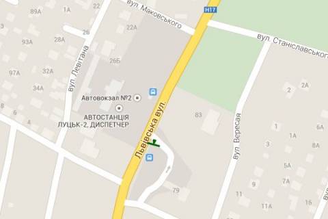 Billboard B in Lutsk, 3x6  L'vivs'ka st., 79 - Trutovs'kogo st. (z centru) scheme