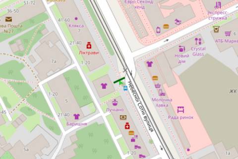 Citylight B in Zhytomyr, 1.2x1.8  Nebesnoi sotni st., 3a scheme