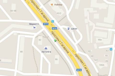 Citylight A in Kharkiv, 1.2x1.8  Gagarina prosp., 84 (zupinka) scheme