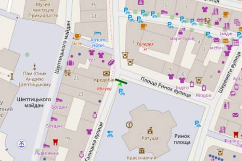 Citylight A in Ivano-Frankivsk, 1.2x1.8  Rinok pl. - Galic'ka st., 27 scheme