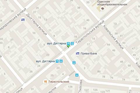 Citylight A in Odessa, 1.2x1.8  Tiraspol's'ka st., 20 - D'ogtarna st. (ostanovka) scheme