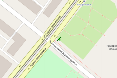 Billboard A in Zaporizhzhya, 3x6  Nezaleznoi Ukraini st. - Lermontova st. scheme