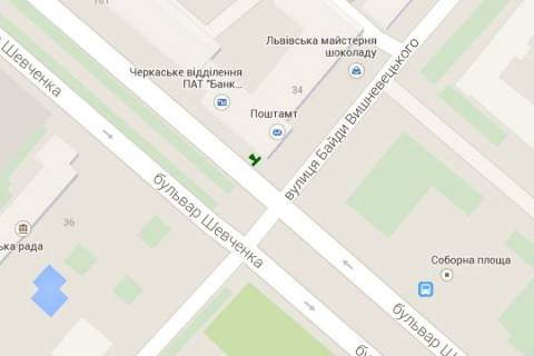 Citylight B in Cherkasy, 1.2x1.8  Sevcenka bul'v. - Bajdi-Visnevec'kogo st., 34 scheme