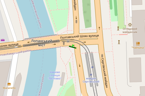 Citylight A in Kharkiv, 1,2х1,8  Sergiivs'kij majdan - Poltavs'kij Slah st. scheme