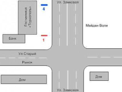 Backlight A in Ternopil, 1.2x1.8  Zamkova st., 14 scheme