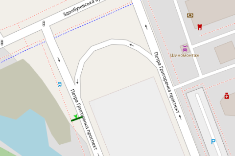 Prismatron, Prism A in Kyiv, 3x6  Petra Grigorenka prosp., naproti "Eko-Marketu" (u napramku Anni Ahmatovoi st.) - 251607 scheme