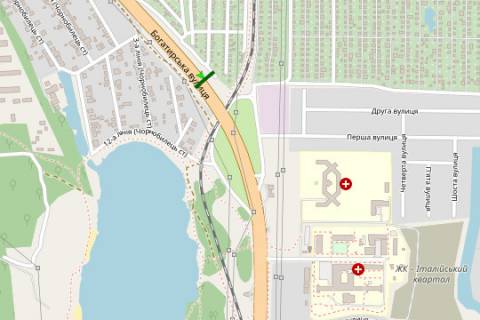 Billboard B in Kyiv, 3x6  Bogatirs'ka st., 550 metriv vid zapravki "OKKO" (u napramku Kieva) scheme