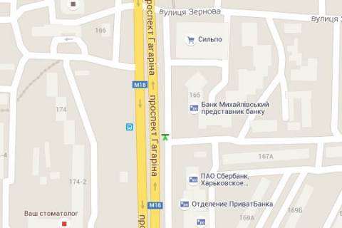 Citylight A in Kharkiv, 1.2x1.8  Gagarina prosp., 167 (No1) scheme