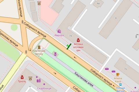 Citylight B in Poltava, 1.2x1.8  Sobornosti st., 78 (No2) scheme