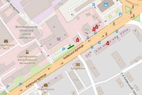 Billboard B in Zhytomyr, 3x6  Kiivs'ka st., 87 scheme