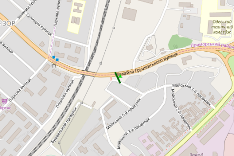 Citylight B in Odessa, 1,2х1,8  Mihajla Grusevs'kogo st. (viizd z mista) scheme