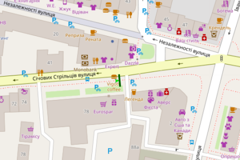 Billboard A in Ivano-Frankivsk, 3x6  Sicovih Stril'civ st., 78 scheme