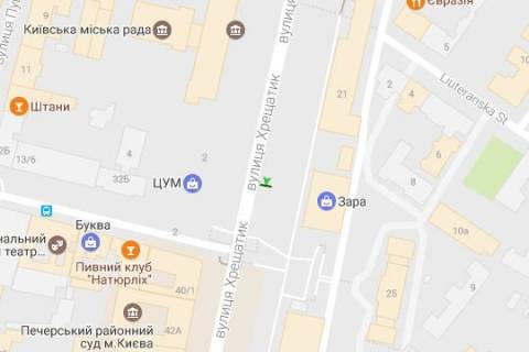 Citylight B in Kyiv, 1.2x1.8  Hresatik st., 23 (magazin "ZARA") No 1 scheme