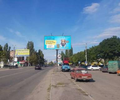 Billboard A in Mykolaiv, 3x6  Bogoavlens'kij prosp. (Zovtnevij prosp.) - Korabeliv prosp. Photo 1