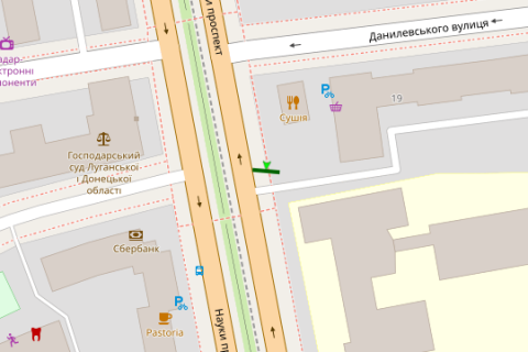 Citylight B in Kharkiv, 1,2х1,8  Nauki prosp. (Lenina prosp.) - Danilevs'kogo st. scheme