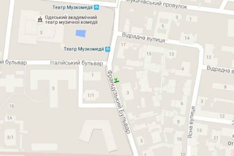 Citylight B in Odessa, 1.2x1.8  Francuz'kij bul'v. - Leontovica st. (Belins'kogo st.) scheme