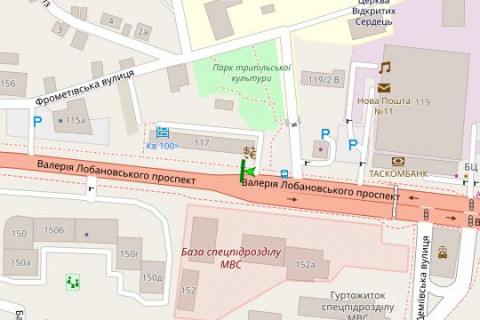 Scrolller, Scroll A in Kyiv, 2.3x3.14  Лобановського Валерія просп. (Червонозоряний просп.), 117 (у напрямку Севастопольської пл.) - 109959 scheme