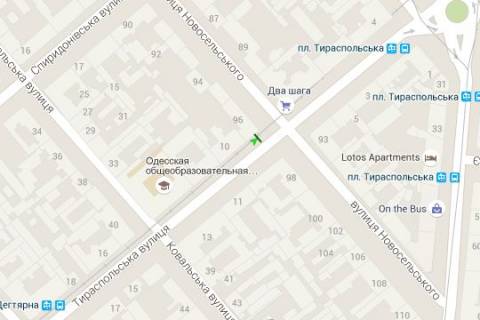 Citylight B in Odessa, 1.2x1.8  Tiraspol's'ka st. - Novosil's'kogo st., 96 scheme