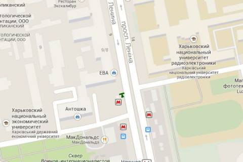 Citylight B in Kharkiv, 1.2x1.8  Nauki prosp. (Lenina prosp.), 9 (No1) scheme