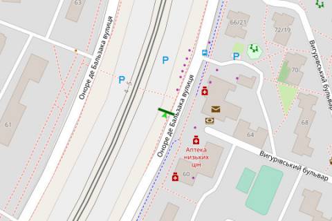 Billboard B in Kyiv, 3x6  Onore de Bal'zaka st., 62 naproti scheme