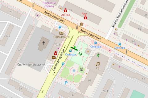 Citylight B in Khmelnitsky, 1.2x1.8  Svobodi st. - Miru prosp. scheme