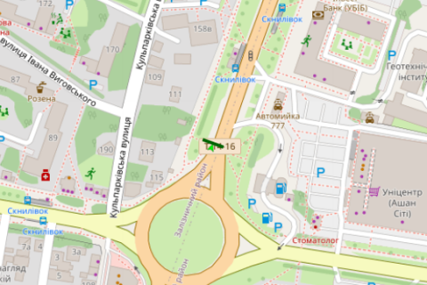 Backlight B in Lviv, 2.3x3.14  Кульпарківська вул. - Виговського вул. (Івана Виговського вул.) - Володимира Великого вул. scheme