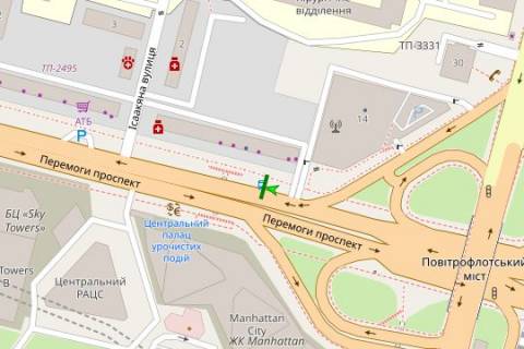 Non-Standard A in Kyiv, 1.2x1.8  Берестейський просп., ,16, зуп. «Центральний палац урочистих подій» (1) scheme