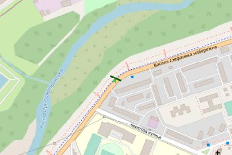 Billboard B in Ivano-Frankivsk, 3x6  Naberezna im.Vasila Stefanika nab. - Beregova st. scheme