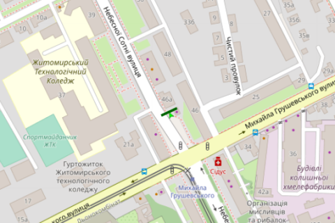 Billboard A in Zhytomyr, 3x6  Nebesnoi sotni st., 46a scheme