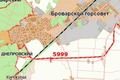 Billboard A in Brovary, 3x6  Kiiv - Cernigiv, 10 km + 710 m (sprava u napramku g.Kiiv 3km. do Brovariv) scheme