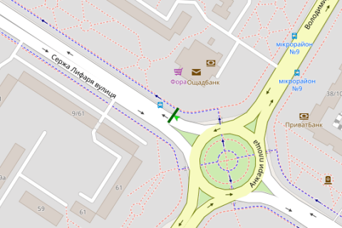 Billboard A in Vasylivka, 3x6  Oleksandra Saburova st., 9/61 naproti scheme