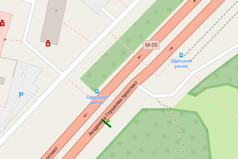 Billboard B in Vasylivka, 3x6  Akademika Gluskova prosp., v'izd v kiiv naproti Odes'kogo rinku  (viizd z Kieva) scheme