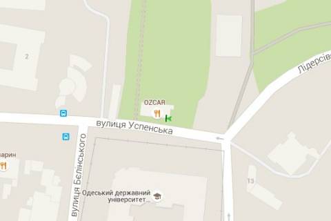 Citylight A in Odessa, 1.2x1.8  Uspens'ka st. - Leontovica st. (Belins'kogo st.) - Lidersivs'kij bul'v. (ostanovka) scheme