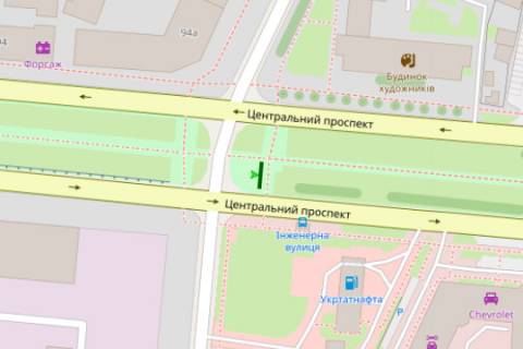 Prismatron, Prism A in Mykolaiv, 3x6  Central'nij prosp. (Lenina prosp.) - Inzenerna st., (prizma) No2 - 67057 scheme