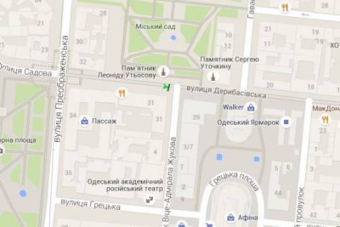 Backlight A in Odessa, 1.2x3.6  Deribasivska st., 31 - Vice-Admirala Zukova st. scheme