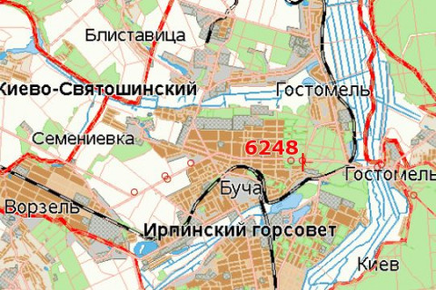 Billboard B in Bucha, 3x6  Kiiv - Kovel', 12km+000m do Kieva (Buca, Varsavskaa trassa, u napramku  Kovela) scheme