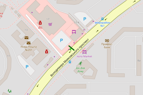 Billboard B in Vasylivka, 3x6  Volodimira Maakovs'kogo prosp., 17 scheme