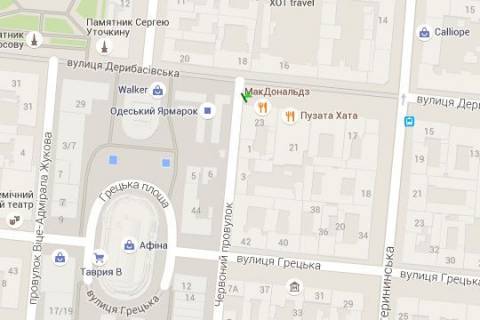 Backlight B in Odessa, 1.2x3.6  Deribasivska st., 23 - Cervonij prov. scheme