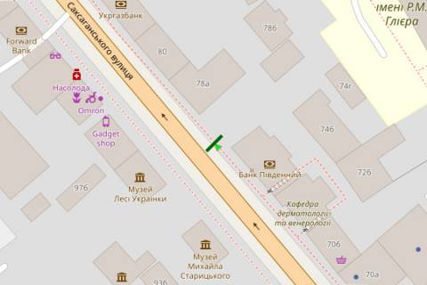 Citylight A in Kyiv, 1.2x1.8  Saksagans'kogo st., 76 scheme