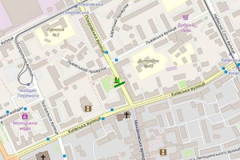 Billboard A in Zhytomyr, 3x6  Pokrovs'ka st. (Sorsa st.), 3 scheme