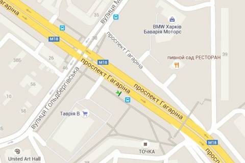 Citylight A in Kharkiv, 1.2x1.8  Gagarina prosp., 38 (zupinka) scheme